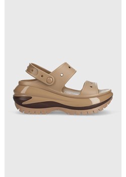 Crocs klapki Classic Mega Crush Sandal damskie kolor brązowy na platformie 207989 ze sklepu PRM w kategorii Klapki damskie - zdjęcie 169564551