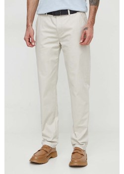 Barbour spodnie męskie kolor beżowy proste MTR0606 ze sklepu PRM w kategorii Spodnie męskie - zdjęcie 169564641