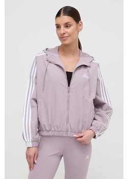 adidas kurtka damska kolor fioletowy przejściowa ze sklepu ANSWEAR.com w kategorii Kurtki damskie - zdjęcie 169567551
