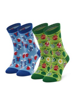 Rainbow Socks Zestaw 2 par wysokich skarpet dziecięcych Xmas Socks Balls Kids Gift Pak 2 Kolorowy ze sklepu MODIVO w kategorii Skarpetki dziecięce - zdjęcie 169570171