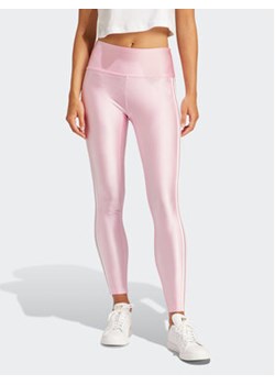 adidas Legginsy 3-Stripes IP0657 Różowy Slim Fit ze sklepu MODIVO w kategorii Spodnie damskie - zdjęcie 169570312