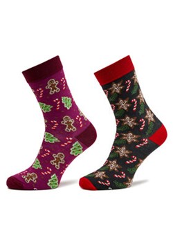 Rainbow Socks Zestaw 2 par wysokich skarpet męskich Xmas Socks Balls Adults Gifts Pak 2 Zielony ze sklepu MODIVO w kategorii Skarpetki męskie - zdjęcie 169570511