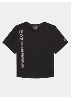 EA7 Emporio Armani T-Shirt 3DFT15 FJHHZ 0200 Czarny Regular Fit ze sklepu MODIVO w kategorii Bluzki dziewczęce - zdjęcie 169570773