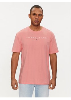 Tommy Jeans T-Shirt Linear Logo DM0DM17993 Różowy Regular Fit ze sklepu MODIVO w kategorii T-shirty męskie - zdjęcie 169570781