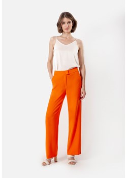 Pomarańczowe spodnie z szeroką nogawką ze sklepu Molton w kategorii Spodnie damskie - zdjęcie 169571021