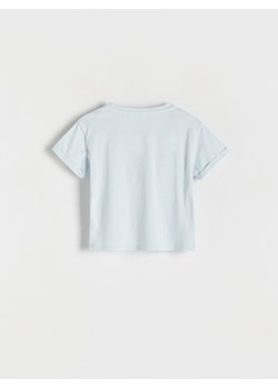 Reserved - T-shirt z aplikacją w kwiaty - jasnoturkusowy ze sklepu Reserved w kategorii Koszulki niemowlęce - zdjęcie 169589991
