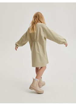 Reserved - Bawełniana sukienka - oliwkowy ze sklepu Reserved w kategorii Sukienki dziewczęce - zdjęcie 169590171