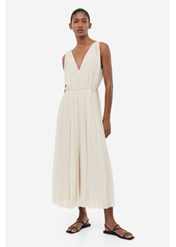 H & M - Plisowana sukienka trapezowa - Beżowy ze sklepu H&M w kategorii Sukienki - zdjęcie 169590412