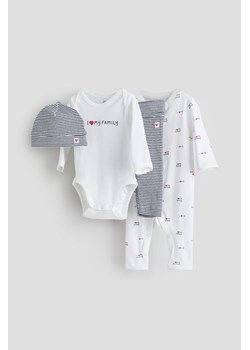 H & M - Zestaw podarunkowy 4-częściowy - Biały ze sklepu H&M w kategorii Komplety niemowlęce - zdjęcie 169590520