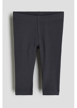 H & M - Bawełniane legginsy w prążki - Szary ze sklepu H&M w kategorii Legginsy niemowlęce - zdjęcie 169590651