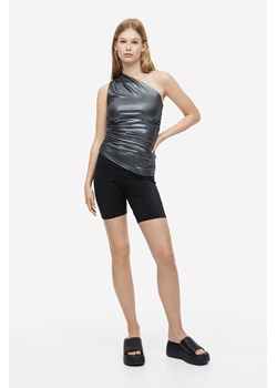 H & M - Marszczony top na jedno ramię - Czarny ze sklepu H&M w kategorii Bluzki damskie - zdjęcie 169590752