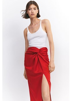 H & M - Spódnica z wiązanym detalem - Czerwony ze sklepu H&M w kategorii Spódnice - zdjęcie 169590870