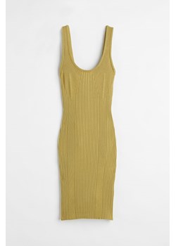 H & M - Sukienka bodycon z dzianiny w prążki - Żółty ze sklepu H&M w kategorii Sukienki - zdjęcie 169591081
