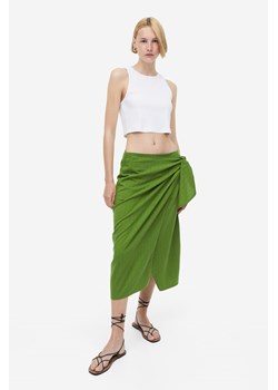 H & M - Spódnica kopertowa z bawełny - Zielony ze sklepu H&M w kategorii Spódnice - zdjęcie 169591121
