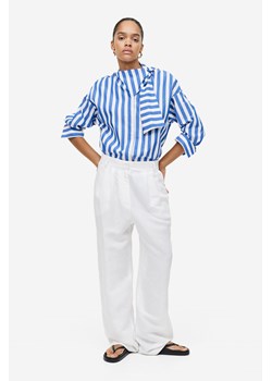 H & M - Bawełniana bluzka z wiązaniem przy szyi - Niebieski ze sklepu H&M w kategorii Bluzki damskie - zdjęcie 169591210