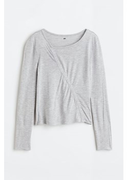 H & M - Marszczony top dżersejowy - Szary ze sklepu H&M w kategorii Bluzki dziewczęce - zdjęcie 169591261