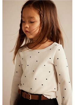 H & M - Top z dżerseju w prążki - Beżowy ze sklepu H&M w kategorii Bluzki dziewczęce - zdjęcie 169591312