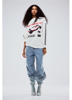 H & M - Bluza oversize z nadrukiem - Biały ze sklepu H&M w kategorii Bluzy damskie - zdjęcie 169591514