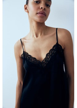 H & M - Satynowa koszulka nocna - Czarny ze sklepu H&M w kategorii Koszule nocne - zdjęcie 169591841