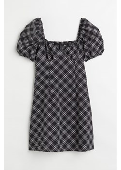H & M - Krepowana sukienka z bufiastym rękawem - Czarny ze sklepu H&M w kategorii Sukienki - zdjęcie 169591980