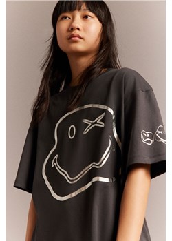 H & M - T-shirt oversize z nadrukiem - Szary ze sklepu H&M w kategorii Bluzki dziewczęce - zdjęcie 169592143