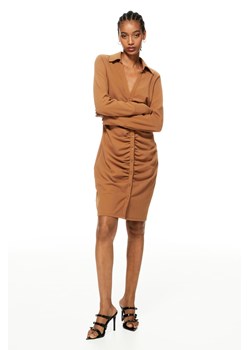 H & M - Drapowana szmizjerka - Beżowy ze sklepu H&M w kategorii Sukienki - zdjęcie 169592144