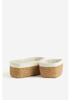 H & M - Kosz z trawy morskiej 2-pak - Biały ze sklepu H&M w kategorii Kosze i koszyki - zdjęcie 169592161