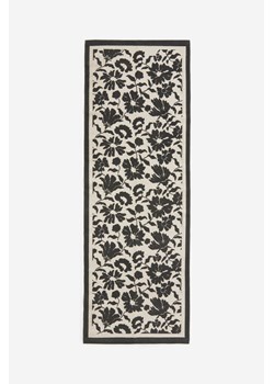 H & M - Chodnik z bawełnianego płótna w kwiaty - Czarny ze sklepu H&M w kategorii Szaliki i chusty damskie - zdjęcie 169592554
