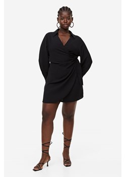 H & M - Kopertowa sukienka z krepy - Czarny ze sklepu H&M w kategorii Sukienki - zdjęcie 169592591
