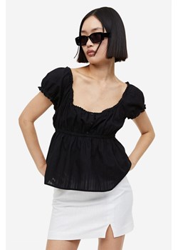 H & M - Bluzka z guzikami i koronką - Czarny ze sklepu H&M w kategorii Bluzki damskie - zdjęcie 169592592