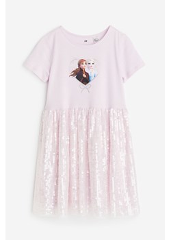 H & M - Dżersejowa sukienka z cekinowym dołem - Różowy ze sklepu H&M w kategorii Sukienki dziewczęce - zdjęcie 169592603
