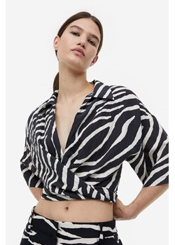 H & M - Bluzka z wiązanym detalem - Brązowy ze sklepu H&M w kategorii Bluzki damskie - zdjęcie 169592700