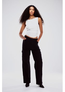 H & M - Spodnie cargo z diagonalu - Czarny ze sklepu H&M w kategorii Spodnie damskie - zdjęcie 169593014