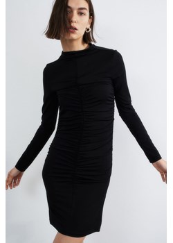 H & M - Dżersejowa sukienka z marszczeniem - Czarny ze sklepu H&M w kategorii Sukienki - zdjęcie 169593232