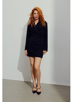 H & M - Drapowana sukienka kopertowa - Czarny ze sklepu H&M w kategorii Sukienki - zdjęcie 169593240