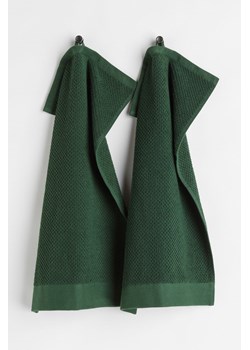 H & M - Ręcznik frotte dla gości 2-pak - Zielony ze sklepu H&M w kategorii Ręczniki - zdjęcie 169593252