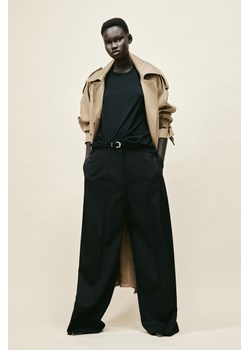 H & M - Szerokie spodnie wełniane - Czarny ze sklepu H&M w kategorii Spodnie damskie - zdjęcie 169593491