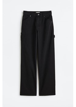 H & M - Spodnie cargo z diagonalu - Czarny ze sklepu H&M w kategorii Spodnie damskie - zdjęcie 169593534