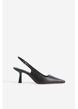 H & M - Skórzane buty z odkrytą piętą - Czarny ze sklepu H&M w kategorii Czółenka - zdjęcie 169593682