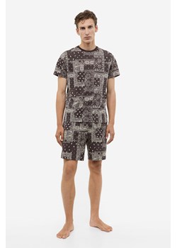 H & M - Piżama z T-shirtem i szortami Regular Fit - Brązowy ze sklepu H&M w kategorii Piżamy męskie - zdjęcie 169593754