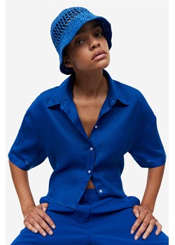 H & M - Słomkowy kapelusz o wyglądzie szydełkowej robótki - Niebieski ze sklepu H&M w kategorii Kapelusze damskie - zdjęcie 169593840