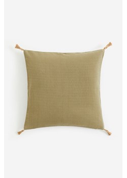 H & M - Poszewka na poduszkę zdobiona frędzlami - Zielony ze sklepu H&M w kategorii Poszewki na poduszki - zdjęcie 169594090