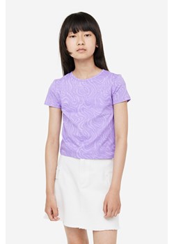 H & M - T-shirt z nadrukiem - Fioletowy ze sklepu H&M w kategorii Bluzki dziewczęce - zdjęcie 169594111