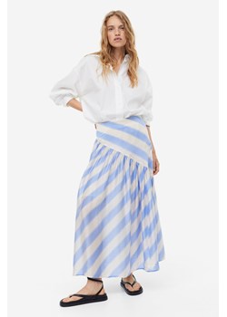 H & M - Drapowana spódnica z domieszką lyocellu - Niebieski ze sklepu H&M w kategorii Spódnice - zdjęcie 169594170