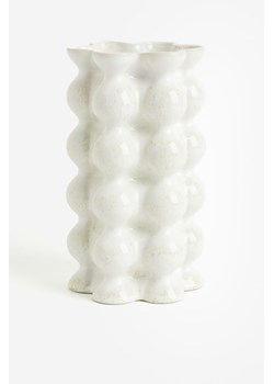 H & M - Szkliwiony wazon - Biały ze sklepu H&M w kategorii Wazony - zdjęcie 169594383