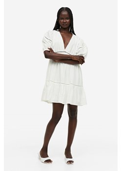 H & M - Obszerna sukienka z koronkowym detalem - Biały ze sklepu H&M w kategorii Sukienki - zdjęcie 169594432