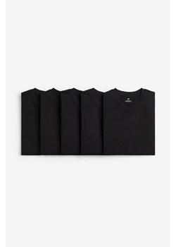 H & M - T-shirt Regular Fit 5-pak - Czarny ze sklepu H&M w kategorii T-shirty męskie - zdjęcie 169594464