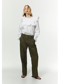 H & M - Spodnie cargo z diagonalu - Zielony ze sklepu H&M w kategorii Spodnie damskie - zdjęcie 169594482