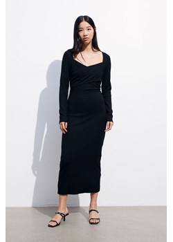 H & M - MAMA Prążkowana sukienka dla karmiącej - Czarny ze sklepu H&M w kategorii Sukienki ciążowe - zdjęcie 169594591