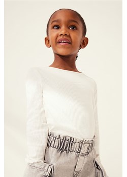 H & M - Dżersejowy top z długim rękawem - Biały ze sklepu H&M w kategorii Bluzki dziewczęce - zdjęcie 169594683